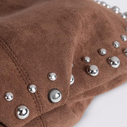 Black Vegan Leather Shoulder Bag with Studs – Bold & Stylish