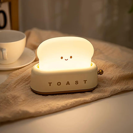 Retro Toaster Table Lamp with LED Light & Rechargeable Battery – Fun Vintage Home Decor Accent