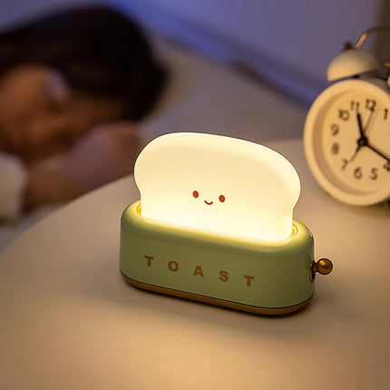 Retro Toaster Table Lamp with LED Light & Rechargeable Battery – Fun Vintage Home Decor Accent