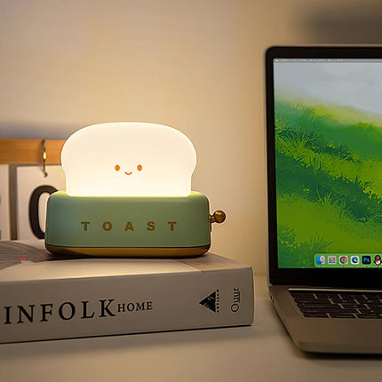 Retro Toaster Table Lamp with LED Light & Rechargeable Battery – Fun Vintage Home Decor Accent