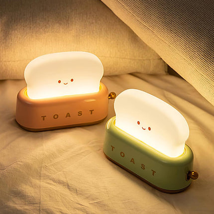Retro Toaster Table Lamp with LED Light & Rechargeable Battery – Fun Vintage Home Decor Accent