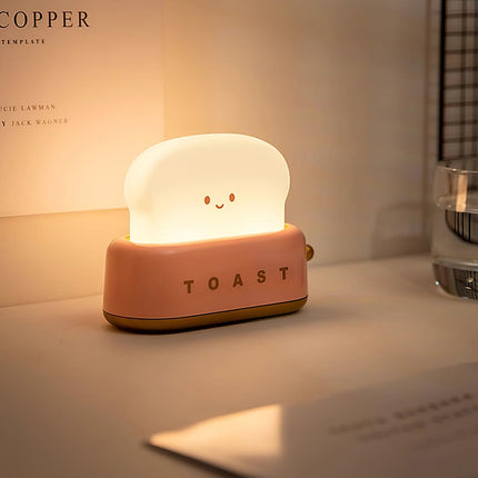 Retro Toaster Table Lamp with LED Light & Rechargeable Battery – Fun Vintage Home Decor Accent
