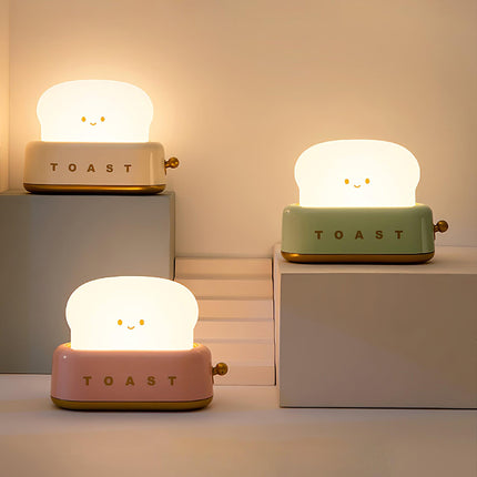 Retro Toaster Table Lamp with LED Light & Rechargeable Battery – Fun Vintage Home Decor Accent