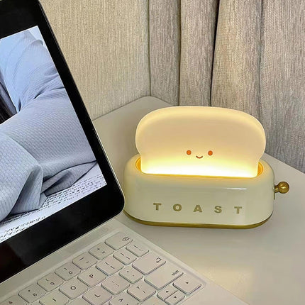 Retro Toaster Table Lamp with LED Light & Rechargeable Battery – Fun Vintage Home Decor Accent