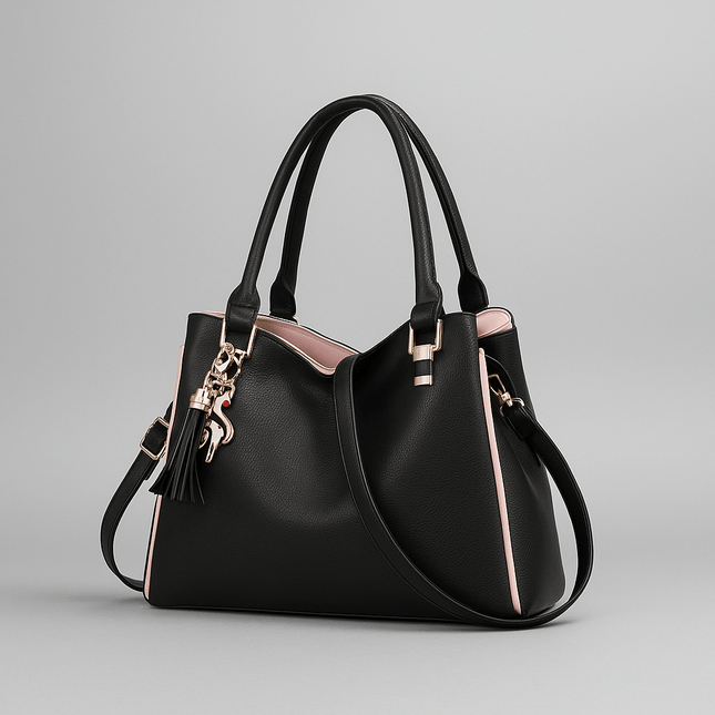 Trendy Black Women’s Handbag – Adjustable Shoulder Strap