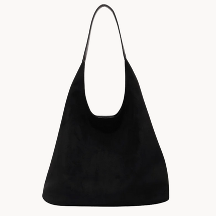 Elegant Faux Suede Shoulder Bag – Lightweight Spacious Handbag for Women