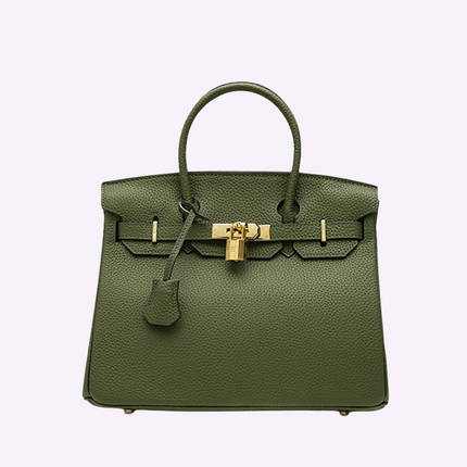 Iconic Vegan Leather Handbag – Timeless Design with Gold Accents