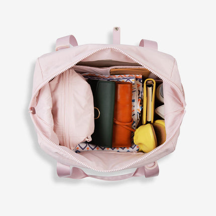 Pink Waterproof Gym & Travel Duffel Bag with Yoga Mat Holder – Shoe Compartment & Anti-Theft Zipper