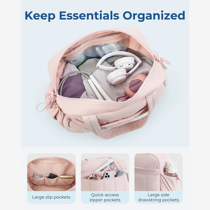 Black Travel Bag for Carry-On – Lightweight & Water-Resistant with Trolley Strap & PVC Pocket