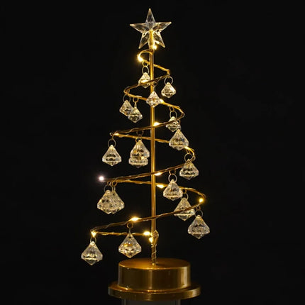 USB Rechargeable Decorative Christmas Tree Table Lamp – 15.7″ H x 7.9″ W Festive LED Accent Light for Home