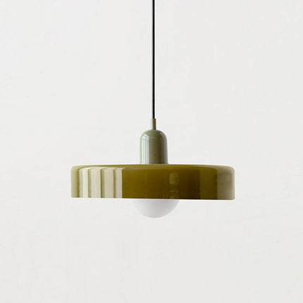 Modern Art Deco Glass Pendant Light – Colorful Halo Ceiling Lamp 9.8"–13.8" Diameter