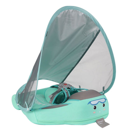 Inflatable Baby Swim Float with UPF 50+ Sun Canopy – Safe & Comfortable Flamingo Pool Trainer for Infants 3–24 Months