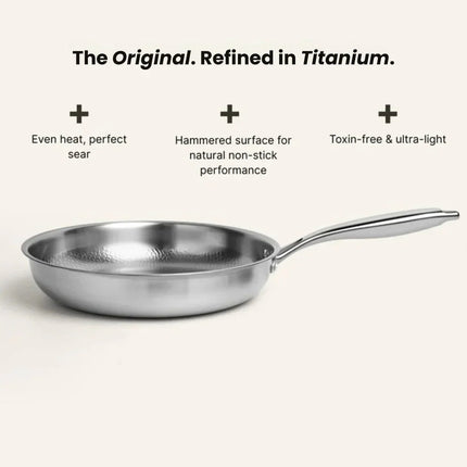 Titanium 3-piece Cookware Set – Induction Compatible & Natural Non-Stick – 2 Pans + Utensil Set