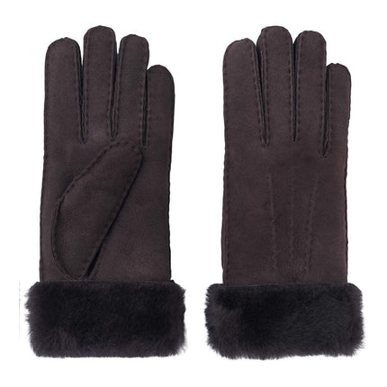 Women's Sheepskin Leather Gloves with Shearling Wool Lining & Fur Trim – Warm, Stylish & Durable Winter Accessory