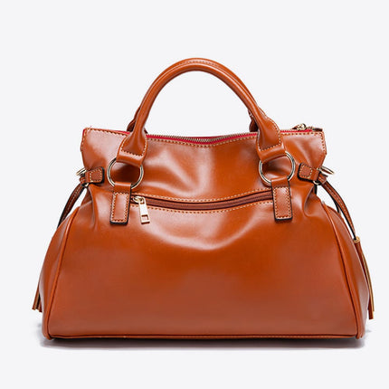 Caramel Flow Large Hobo Bag – Stylish PU Leather Shoulder Bag for Women