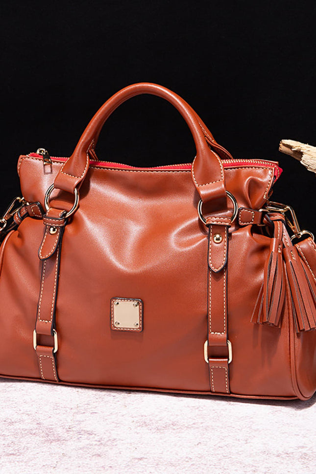 Caramel Flow Large Hobo Bag – Stylish PU Leather Shoulder Bag for Women