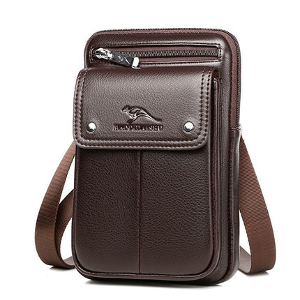 Men’s Anti-Theft PU Leather Crossbody Bag – Stylish & Compact Shoulder Sling
