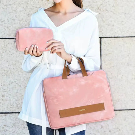 Stylish Pink 16-Inch Laptop Bag for Women – Quilted, Padded, with Accessory Pouch