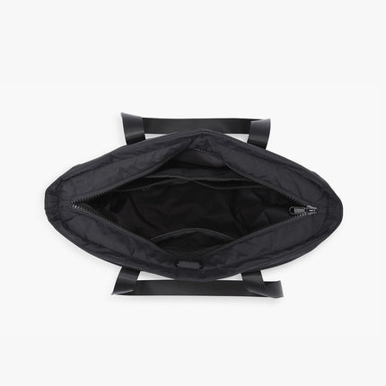 Black Tote Bag with Yoga Mat Holder – Water-Resistant & Laptop Compartment – Perfect for Gym, Work, or Beach