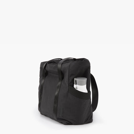 Black Tote Bag with Yoga Mat Holder – Water-Resistant & Laptop Compartment – Perfect for Gym, Work, or Beach