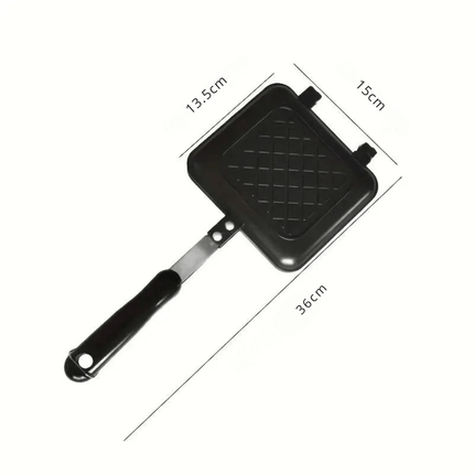 Double Sandwich Maker – Nonstick Double Grill Panini Press for Gas Stovetop, Portable & Compact