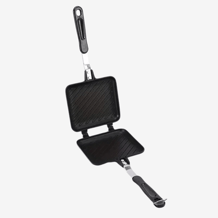 Double Sandwich Maker – Nonstick Double Grill Panini Press for Gas Stovetop, Portable & Compact