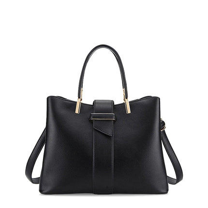 Elegant Handbag – Vegan Leather with Gold Details