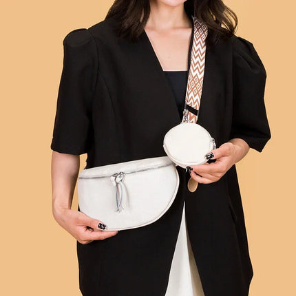 Stylish PU Leather Crossbody Bag with Braided Strap & Detachable Coin Pouch