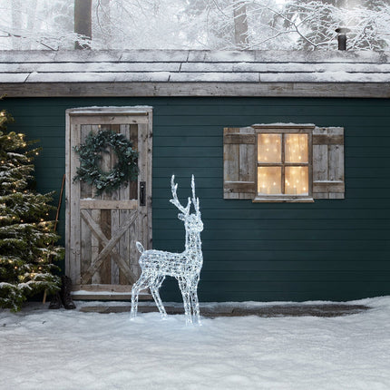 Outdoor LED Reindeer Christmas Decoration 47" – 240 Warm White Lights with Timer for Indoor & Outdoor Display