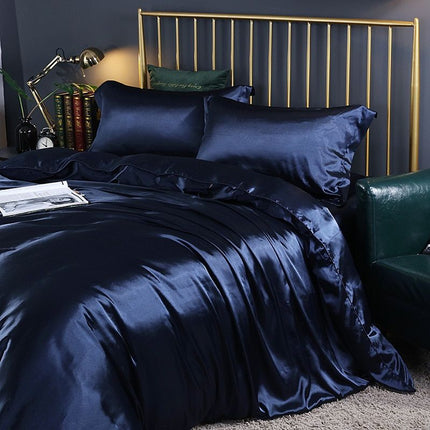 Luxury Silk Satin 4-Piece Bedding Set – Hypoallergenic, Cooling, and Ultra-Soft for Queen & King Beds
