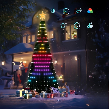 Multicolor LED Christmas Lights 79" x 39" – Indoor & Outdoor Curtain Lights – Energy-Efficient & Weatherproof