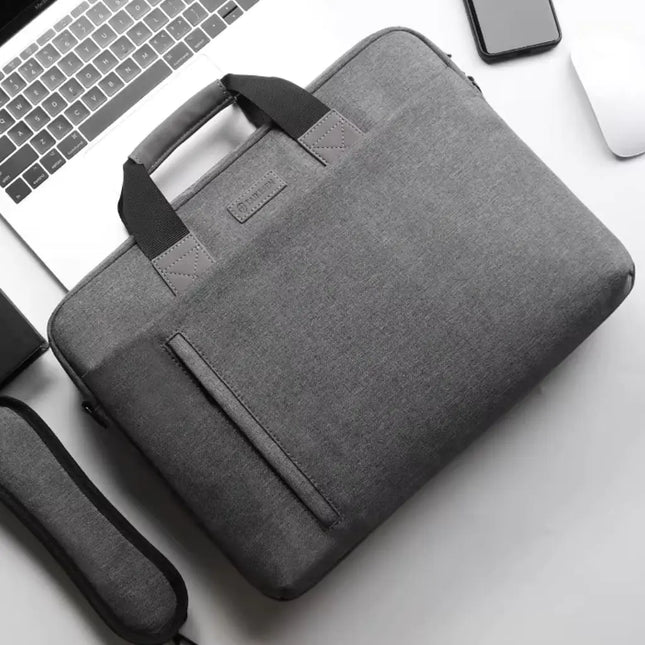 Waterproof 17-Inch Laptop Bag for Men – Grey Business Briefcase with Padded Protection