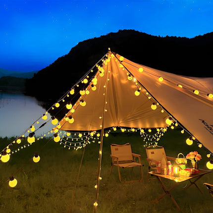 Solar Christmas String Lights for Outdoors 19.7ft – Warm White Waterproof LED Fairy Lights for Patio & Garden