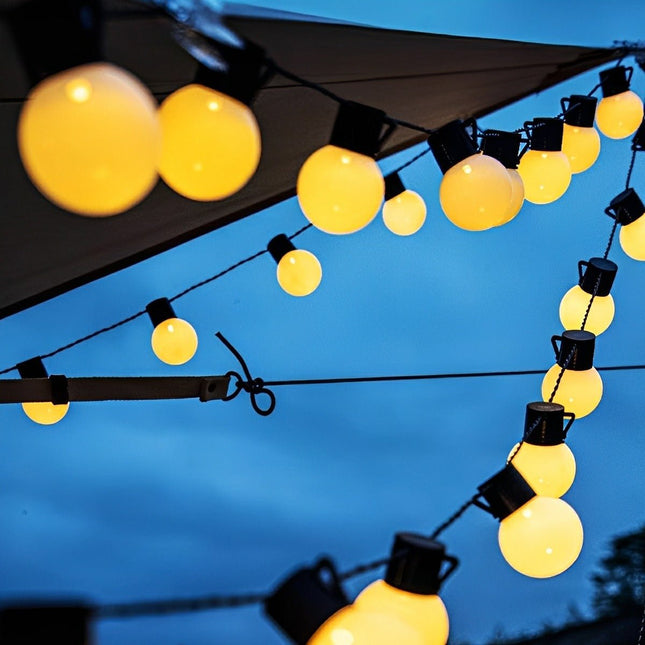 Solar Christmas String Lights for Outdoors 19.7ft – Warm White Waterproof LED Fairy Lights for Patio & Garden