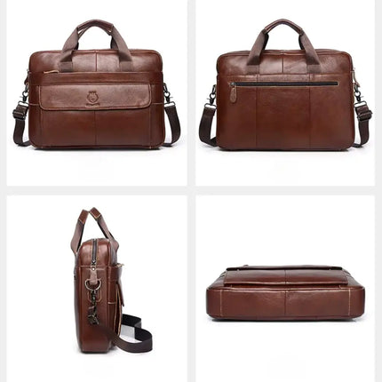 Premium Leather 15-Inch Laptop Bag for Men – Handcrafted Genuine Leather Briefcase