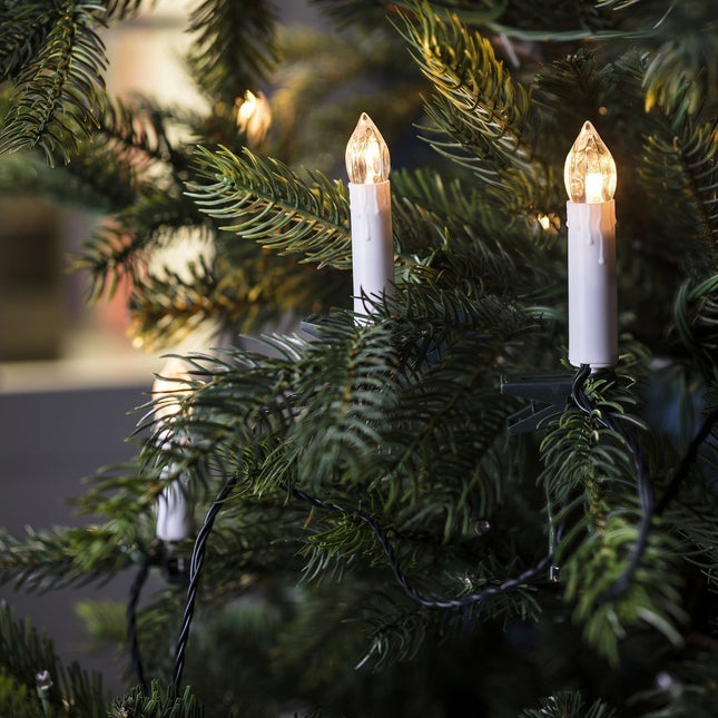 Warm White LED Clip-On Candle String Lights 48.2" × (Length) Warm Glow Holiday Tree Lighting