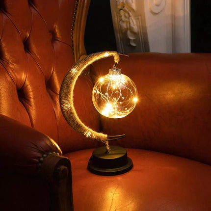 Moon-Inspired LED Touch Table Lamp – Warm Ambient Light for Bedroom & Living Room Décor