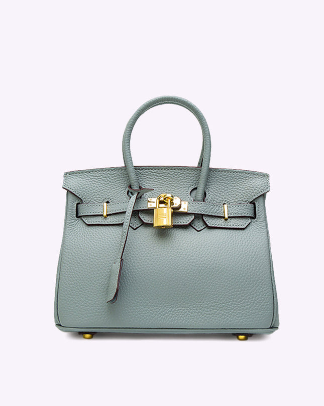 Luxury Women's Leather Shoulder Bag with Lock – Structured PU Tote for Work & Daily Use