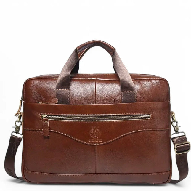 Brown Leather Laptop Bag – Stylish & Functional Business Briefcase