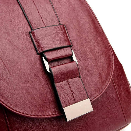 Waterproof Vegan Leather Anti-Theft Backpack for Women – Convertible Rucksack & Handbag with Hidden Zipper