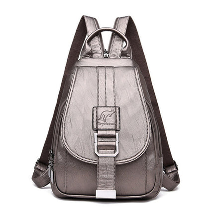 Waterproof Vegan Leather Anti-Theft Backpack for Women – Convertible Rucksack & Handbag with Hidden Zipper