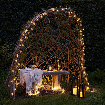 Outdoor Christmas String Lights – 100 Warm White LEDs with Timer & 8 Lighting Modes – 32.5 ft Waterproof Holiday Lights for Patio, Garden & Balcony