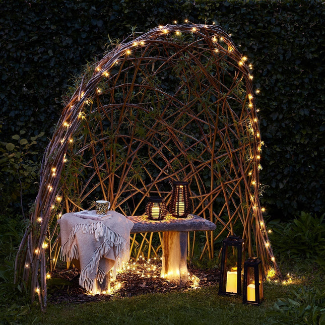 Outdoor Christmas String Lights – 100 Warm White LEDs with Timer & 8 Lighting Modes – 32.5 ft Waterproof Holiday Lights for Patio, Garden & Balcony