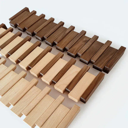 Modern Solid Wood Wall Mounted Coat Rack – Scandinavian Entryway Organizer with Hidden Flip Hooks