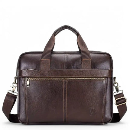 Premium Genuine Leather 15-Inch Laptop Briefcase for Men – Stylish Business Bag