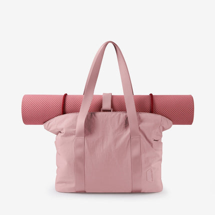 Black Tote Bag with Yoga Mat Holder – Water-Resistant & Laptop Compartment – Perfect for Gym, Work, or Beach